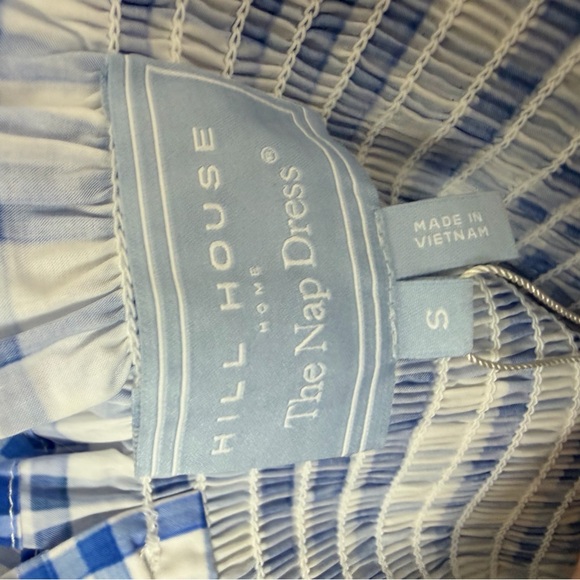 NWT Hill House Water color gingham nap midi dress Blue Size S - Picture 10 of 12
